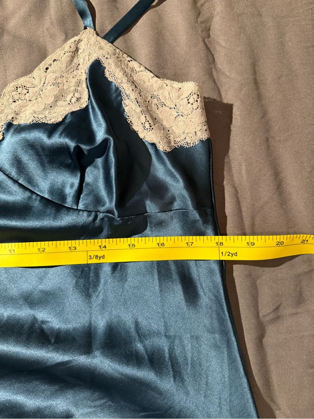 Vintage Express Turquoise Lace Trim Cami Top Size L | Y2K Babydoll - Picture 10 of 11
